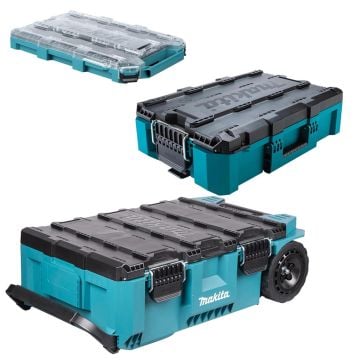 Makita 3 Piece MAKTRAK Rolling Tool Chest, Medium Box & Medium Organiser Set