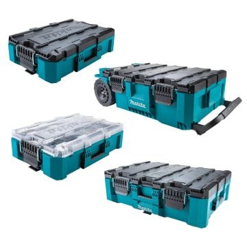 Makita 4 Piece MAKTRAK Rolling Tool Chest, Medium Box, Large Box & Deep Medium Organiser Set