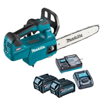 Makita UC003GD201 40v Max XGT 300mm / 12" Cordless Top Handle Chainsaw Inc 2x 2.5Ah Batts