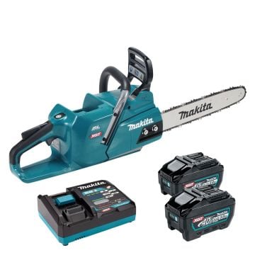 Makita UC011GT201 40V Max XGT Cordless 350mm Rear Handle Chainsaw Inc. 2x 5.0Ah Battery