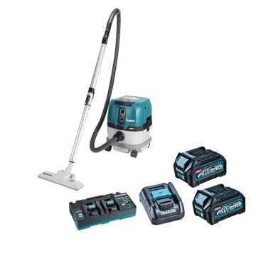 Makita VC001GLD21 40v Max XGT Brushless Wet & Dry L-Class Dust Extractor Inc 2x 2.5Ah Batts
