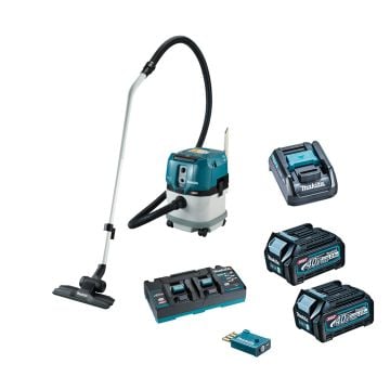 Makita VC004GLD21 40v Max XGT AWS Brushless L-Class Dust Extractor Inc 2x 2.5Ah Batts