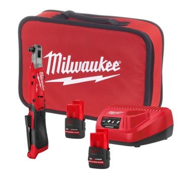Milwaukee M12 FUEL FIR38G2-252B Cordless Brushless 3/8" Square Impact Ratchet Inc 2x HIGH OUTPUT 2.5Ah Batts