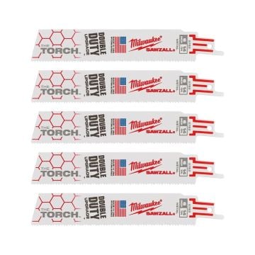 Milwaukee 48005782 Sawzall TORCH 150mm x 14TPI Reciprocating Blades x5 Pcs