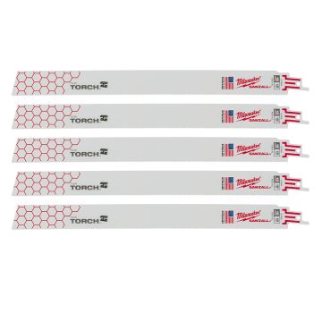 Milwaukee 48005789 Sawzall TORCH 300mm x 18TPI Reciprocating Blades x5 Pcs