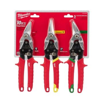 Milwaukee 48224533 Metal Snips Set x3 Pcs
