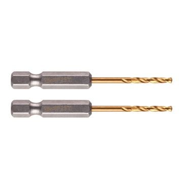 Milwaukee SHOCKWAVE Red Hex HSS-G Titanium Drill Bit 2.5mm x 62mm 48894704 x2 Pcs