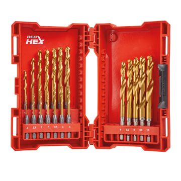 Milwaukee SHOCKWAVE HSSTiN Impact Rated Metal Drill Bit Set x19 Pcs 48894760