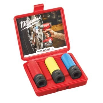 Milwaukee 1/2" Drive SHOCKWAVE Automotive Impact Socket Set x3 Pcs 4932451568
