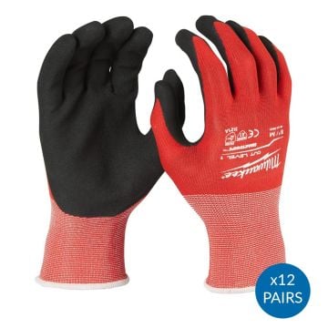 Milwaukee Cut Level 1 Gloves x12 Pcs