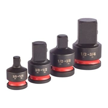 Milwaukee SHOCKWAVE Impact Duty Impact Socket Square Adaptor Set x4 Pcs 4932480356