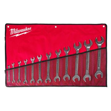 Milwaukee 4932492714 Double Open End Spanner Set x12 Pcs