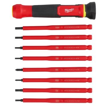 Milwaukee 4932493659 Insulated 8 In 1 Precision Multi-Bit Screwdriver Set