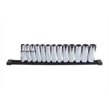 Milwaukee 4932498796 3/8'' Square Metric Deep 12 Point Socket Set x12 Pcs