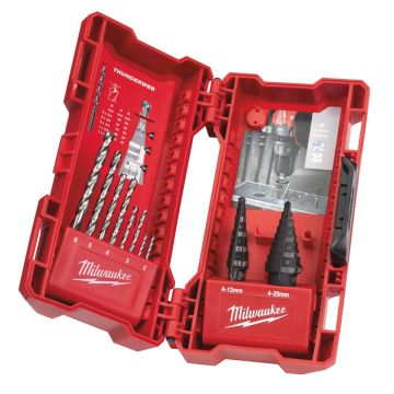 Milwaukee 4932501119 Step & Drill Bit Thunderweb Combo Set x10 Pcs