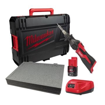 Milwaukee M12 SI-201C 12v Sub Compact Soldering Iron Inc 1x 2.0Ah Battery