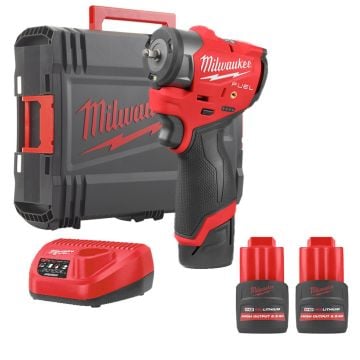 Milwaukee M12 FUEL FSCIWF14-252X 1/4" Brushless Sub-Compact Impact Wrench Inc 2x 2.5Ah HIGH OUTPUT Batts