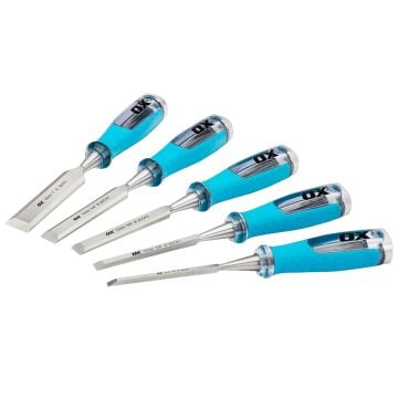 OX P371005 PRO Wood Chisel Set x5 Pcs In Velcro Case