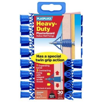 Plasplugs HCF 553 Heavy-Duty Plasterboard Fixings x30 Pcs
