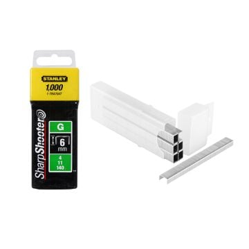 Stanley 1-TRA704T SharpShooter 6mm Heavy Duty Staples 4/11/140 Type G x1000 Pcs