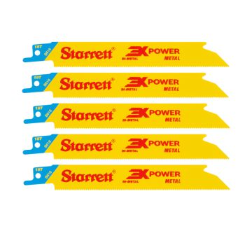 Starrett B618-5 Bi-Metal Metal Reciprocating Saw Blade 152mm 18 TPI x5 Pcs
