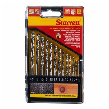 Starrett KBK13 HSS Split Point Drill Bit Set x13 Pcs