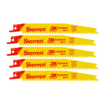 Starrett VB66-5 Bi-Metal Plasterboard Reciprocating Saw Blade 152mm 6V TPI x5 Pcs
