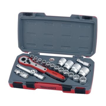 Teng Tools T1221 MECCA PRO 1/2" Drive Socket Set 12PT Metric x21 Pcs In Carry Case