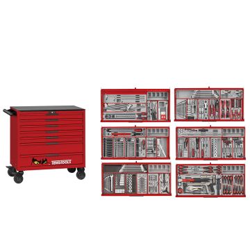 Teng Tools TKW37R663T PRO35 37" Roller Cabinet Tool Kit x663 Pieces Red