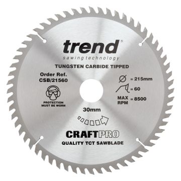 Trend CSB/21560 Wood Circular Saw Blade 215mm x 30mm x 60T