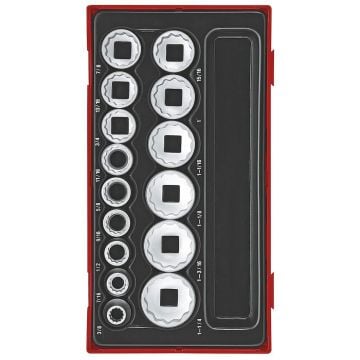 Teng Tools TT1215AF 1/2" 12 Pt Socket Set x15 Pcs