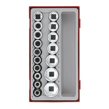 Teng Tools TT1217-6 1/2" 6 Pt Socket Set x17 Pcs