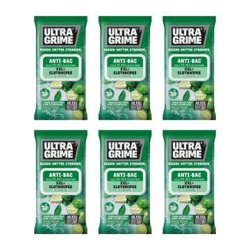 UltraGrime 5440 Anti-Bacterial Cloth Wipes Inc 40 Wipes x6 Pcs (240 Wipes Total)