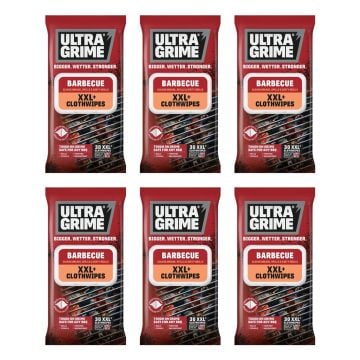 UltraGrime Life 5450 BBQ XXL+ Cloth Wipes Inc 30 Wipes x6 Pcs (180 Wipes Total)