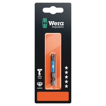 Wera 840/4 Impaktor Bit Hex-plus 5mm x 50mm Carded 073945