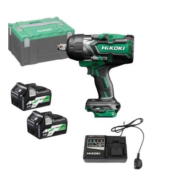 HiKOKI WR36DFWRZ 36v Brushless 3/4" Square Impact Wrench Inc 2x 2.5/5.0Ah MultiVolt Batteries