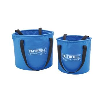 Faithfull 1220LBUC 12L & 20L Collapsible Bucket Set x2 Pcs