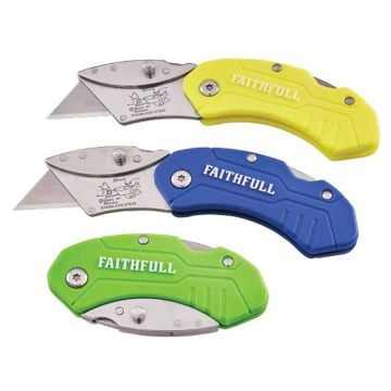 Faithfull TKNUTLHV Hi-Vis Folding Utility Knife