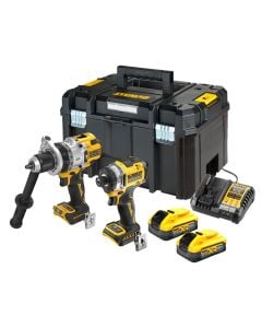 DeWalt DCK2200H2T-GB 18v XR Brushless Combi Drill & Impact Driver Twin Kit Inc 2x 5.0Ah Powerstack Batteries