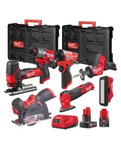 Milwaukee M12 FUEL FPP7B2-622P 12v Brushless 7 Piece Powerpack Inc 1x 6.0Ah & 1x 2.0Ah Batteries