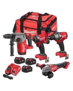 Milwaukee M18 FUEL ONEPP4A3-503B ONE-KEY 18v 4 Piece Tool Kit Inc 3x 5.0Ah Batteries