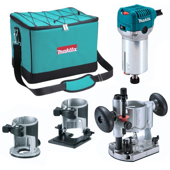 Makita RT0700CX2 1/4" Router / Trimmer with Trimmer, Tilt and Plunge Bases
