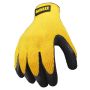 DeWalt DPG70L EU Rubber Coated Latex Gripper Gloves - Black/Yellow Large