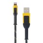DeWalt PA-131-1326-DW2 3m / 10ft Reinforced Braided USB Lightning Charging Cable