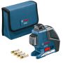 Bosch Professional GLL 2-80 P Cross Line Laser Measuring Tool + BM1 Mount & LR2 Receiver Inc 4x AA Batts