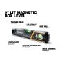 ToughBuilt TB-H2-L-M23LH-M 23cm / 9" Lighted Magnetic Spirit Level
