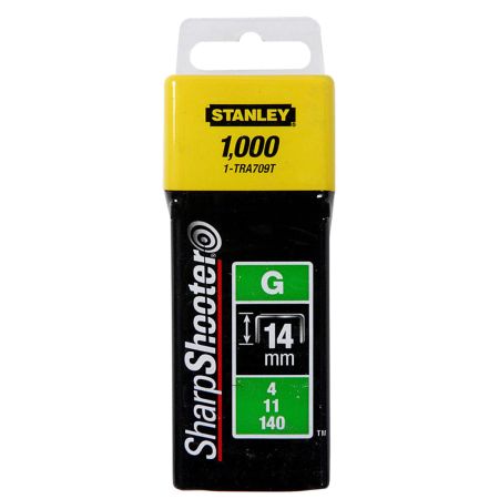 Stanley 1-TRA709T SharpShooter 14mm Heavy Duty Staples 4/11/140 Type G x1000 Pcs