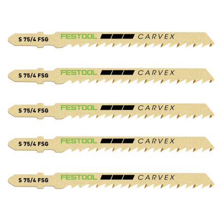 Festool 204316 CARVEX S 75/4 FSG/5 Jigsaw Blades Wood Universal x5 Pcs