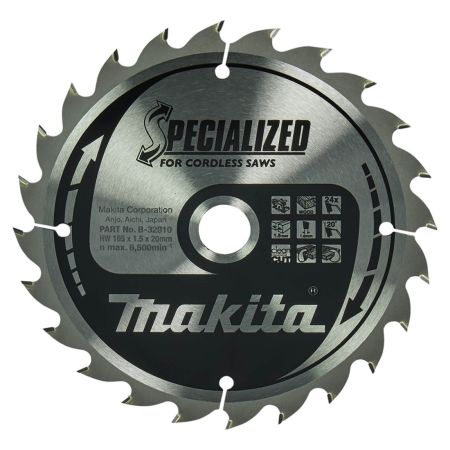 Makita 165 x 20mm 24T Circular Saw Blade B-32910