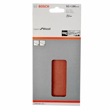 Bosch Assorted Sanding Sheets for Orbital Sanders for Wood 93 x 186mm x10 Pcs 2608605310